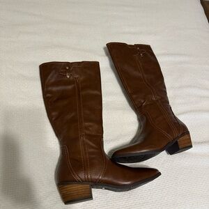 Brown Zip Riding Boots Small Heel Size 8 Women Dr. Scholls
